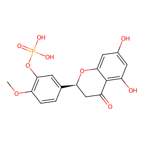 (S)-5-(5,7-Dihydroxy-4-oxochroman-2-yl)-2-methoxyphenyl dihydrogen phosphate structure