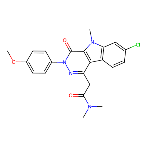 7-Chloro-4,5-dihydro-3-(4-methoxyphenyl)-N,N,5-trimethyl-4-oxo-3H-pyridazino[4,5-b]indole-1-acetamide structure