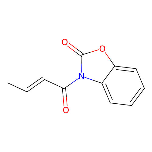 (E)-3-(but-2-enoyl)benzo[d]oxazol-2(3H)-one structure