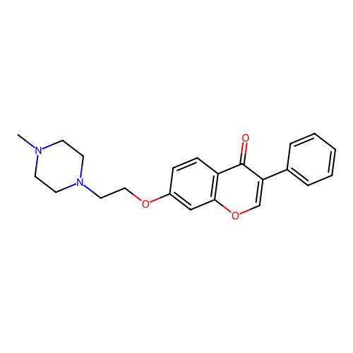 7-(2-(4-methylpiperazin-1-yl)ethoxy)-3-phenyl-4H-chromen-4-one structure