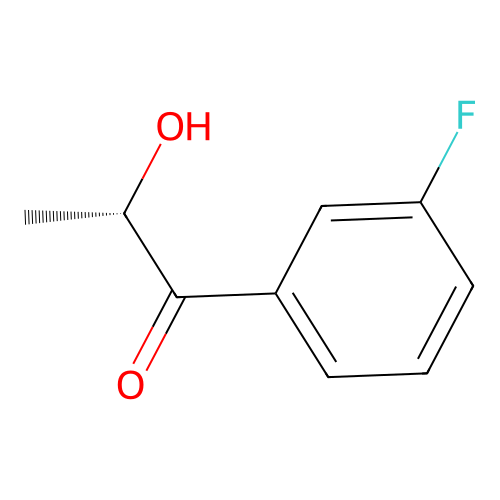 (2S)-1-(3-fluorophenyl)-2-hydroxypropan-1-one structure