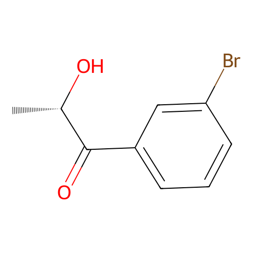 (2S)-1-(3-bromophenyl)-2-hydroxypropan-1-one structure