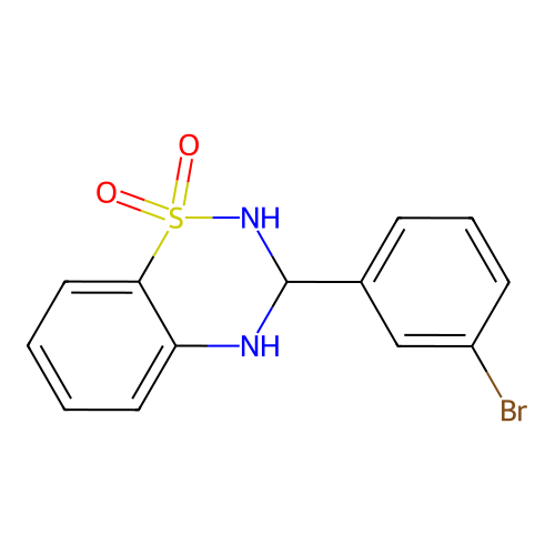 2H-1,2,4-Benzothiadiazine, 3-(3-bromophenyl)-3,4-dihydro-, 1,1-dioxide structure