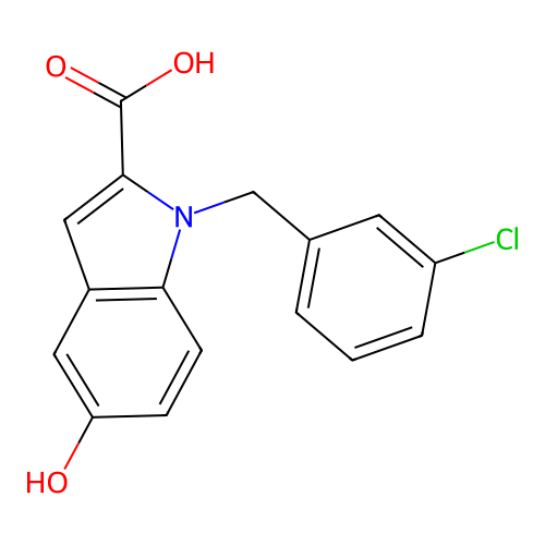 1-(3-Chlorobenzyl)-5-hydroxy-1h-indole-2-carboxylic acid structure