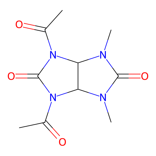 1,3-diacetyl-4,6-dimethyltetrahydroimidazo[4,5-d]imidazole-2,5(1H,3H)-dione structure
