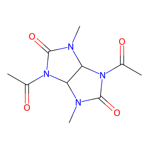 1,4-diacetyl-3,6-dimethyltetrahydroimidazo[4,5-d]imidazole-2,5(1H,3H)-dione structure