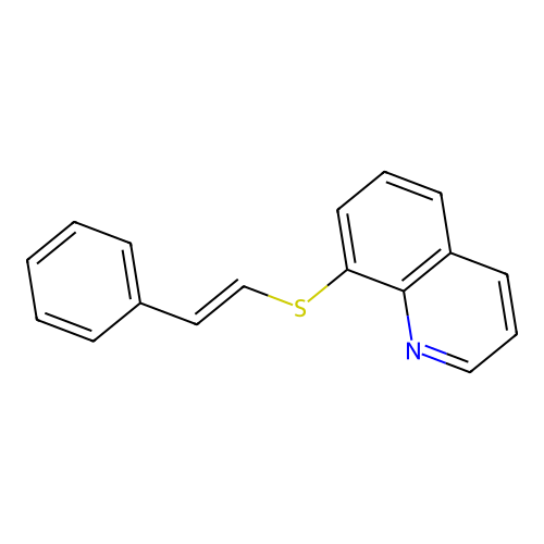 8-{[(E)-2-phenylethenyl]sulfanyl}quinoline structure