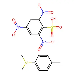 Dimethyl(p-tolyl)sulfonium; 2,4,6-trinitrobenzenesulfonic acid structure