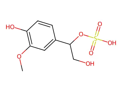 1-(4-Hydroxy-3-methoxyphenyl)ethane-1,2-diol;sulfuric acid structure