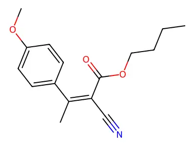 Butyl 2-cyano-3-(4-methoxyphenyl)but-2-enoate structure