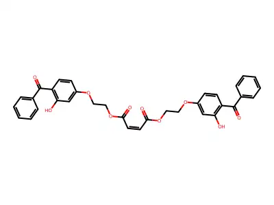 2-Butenedioic acid (2Z)-, bis[2-(4-benzoyl-3-hydroxyphenoxy)ethyl] ester structure