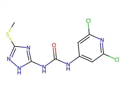 1-(2,6-dichloropyridin-4-yl)-3-(3-methylsulfanyl-1H-1,2,4-triazol-5-yl)urea structure