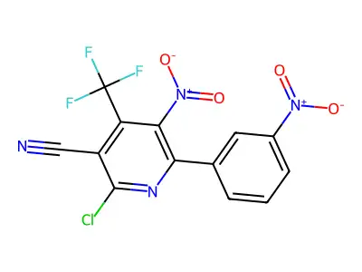 2-Chloro-5-nitro-6-(3-nitrophenyl)-4-(trifluoromethyl)nicotinonitrile structure