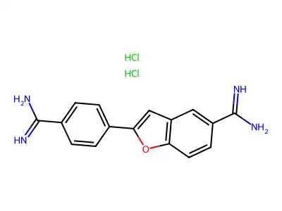 2-(4-Amidinophenyl)-1-benzofuran-5-carboxamidine structure