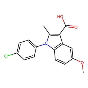 1-(4-chlorophenyl)-5-methoxy-2-methyl-1H-indole-3-carboxylic acid structure