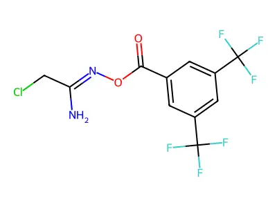 [(1-Amino-2-chloroethylidene)amino] 3,5-bis(trifluoromethyl)benzoate structure