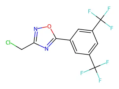 5-[3,5-Bis(trifluoromethyl)phenyl]-3-(chloromethyl)-1,2,4-oxadiazole structure