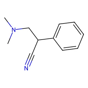 Dimethylaminomethylbenzylcyanide structure
