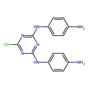2-N,4-N-bis(4-aminophenyl)-6-chloro-1,3,5-triazine-2,4-diamine structure