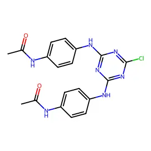N,N'-[(6-Chloro-1,3,5-triazine-2,4-diyl)bis(azanediyl-4,1-phenylene)]diacetamide structure