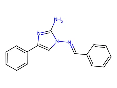 1-(亚苄基氨基)-4-苯基咪唑-2-胺 structure