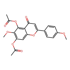 4H-1-Benzopyran-4-one, 5,7-bis(acetyloxy)-6-methoxy-2-(4-methoxyphenyl)- structure