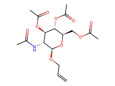 Acetic acid (5-acetamido-3,4-diacetyloxy-6-prop-2-enoxy-2-oxanyl)methyl ester structure