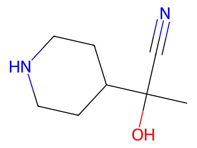 2-Hydroxy-2-(piperidin-4-yl)propanenitrile structure