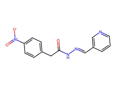 (E)-2-(4-nitrophenyl)-N'-(pyridin-3-ylmethylene)acetohydrazide structure