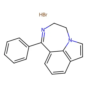 Pyrrolo(3,2,1-jk)(1,4)benzodiazepine, 3,4-dihydro-1-phenyl-, monohydrobromide structure