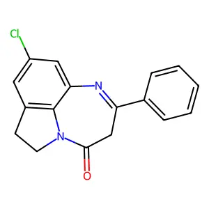 Pyrrolo(1,2,3-ef)(1,5)benzodiazepin-4(3H)-one, 6,7-dihydro-9-chloro-2-phenyl- structure