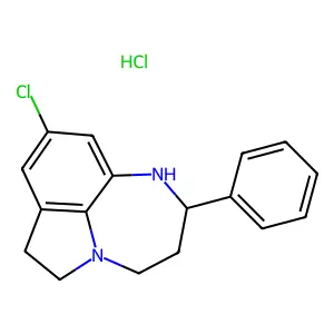 9-Chloro-1,2,4,5,6,7-hexahydro-6-phenylpyrrolo(1,2,3-ef)(1,5)benzodiazepine hydrochloride structure