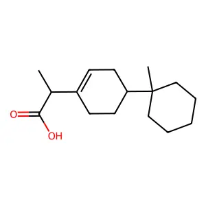 1-Cyclohexene-1-acetic acid, alpha-methyl-4-(1-methylcyclohexyl)- structure