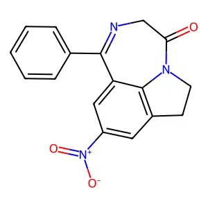 Pyrrolo(3,2,1-jk)(1,4)benzodiazepin-4(3H)-one, 6,7-dihydro-9-nitro-1-phenyl- structure