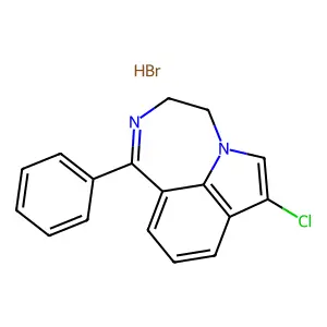 Pyrrolo(3,2,1-jk)(1,4)benzodiazepine, 3,4-dihydro-7-chloro-1-phenyl-, monohydrobromide structure