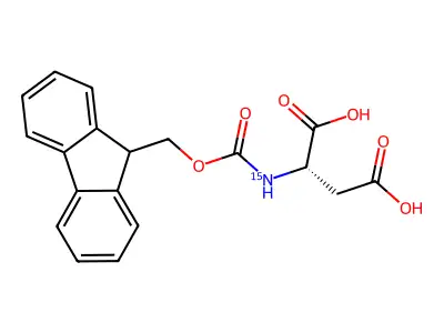 2-({[(9H-fluoren-9-yl)methoxy]carbonyl}amino)butanedioic acid structure