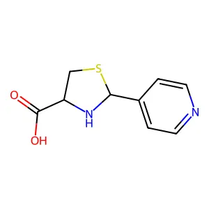 (4R)-2-(pyridin-4-yl)thiazolidine-4-carboxylic acid structure