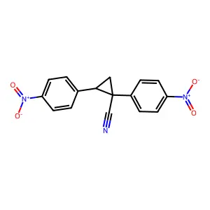 Cyclopropanecarbonitrile, 1,2-bis(p-nitrophenyl)- structure
