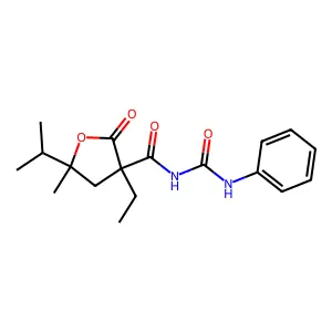 Urea, 1-(3-ethyl-5-isopropyl-5-methyl-2-oxotetrahydro-3-furoyl)-3-phenyl- structure