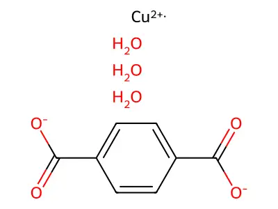Copper terephthalate trihydrate structure