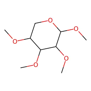 Methyl 2,3,4-tri-O-methylpentopyranoside structure