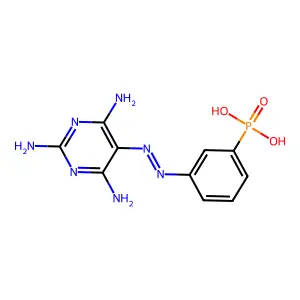 (m-((2,4,6-Triamino-5-pyrimidinyl)azo)phenyl)phosphonic acid structure