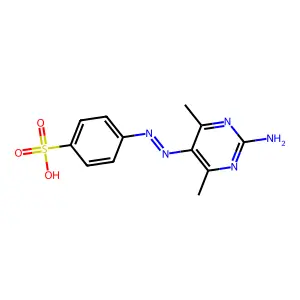 p-((2-Amino-4,6-dimethyl-5-pyrimidinyl)azo)benzenesulfonic acid structure