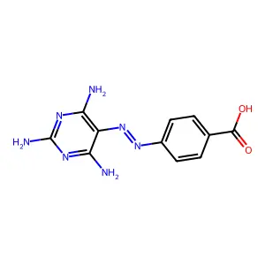 4-(2-(2,4,6-Triaminopyrimidin-5-yl)diazen-1-yl)benzoic acid structure