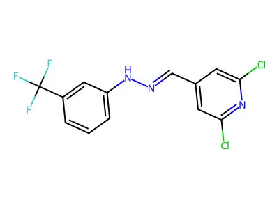 2,6-Dichloroisonicotinaldehyde 4-[3-(trifluoromethyl)phenyl]hydrazone structure