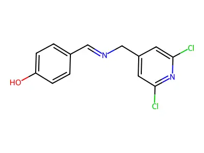 4-({[(2,6-Dichloro-4-pyridyl)methyl]imino}methyl)phenol structure