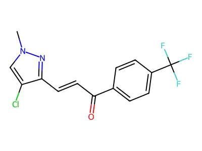 3-(4-Chloro-1-methylpyrazol-3-yl)-1-[4-(trifluoromethyl)phenyl]prop-2-en-1-one structure