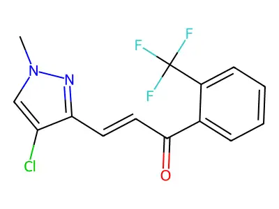 3-(4-Chloro-1-methylpyrazol-3-yl)-1-[2-(trifluoromethyl)phenyl]prop-2-en-1-one structure