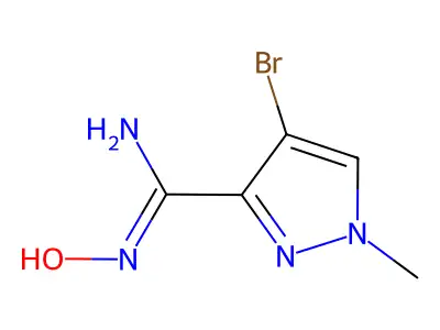 4-Bromo-N'-hydroxy-1-methyl-1H-pyrazole-3-carboximidamide structure