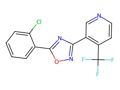 5-(2-Chlorophenyl)-3-[4-(trifluoromethyl)pyridin-3-yl]-1,2,4-oxadiazole structure